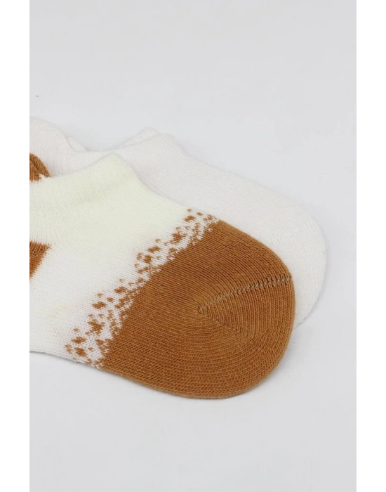 2Li Penye Sneakers Çorap 20105 Ekru Hardal