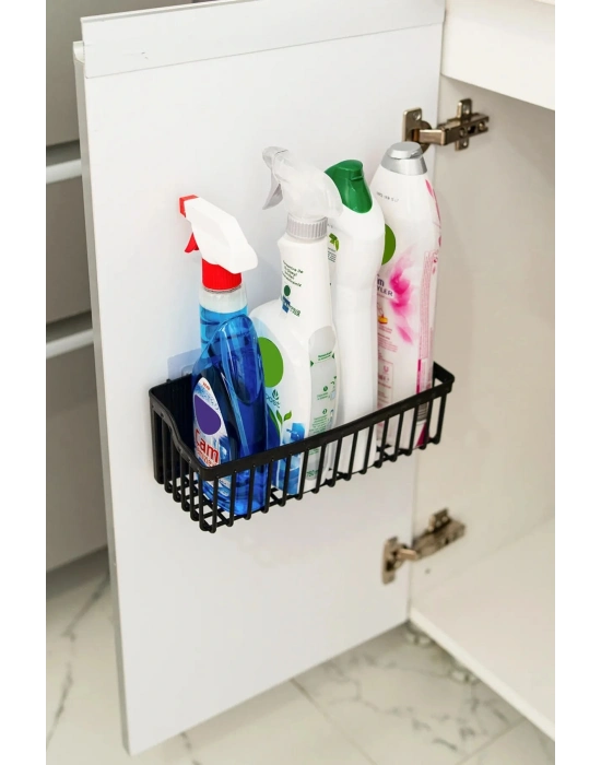 2 Li Plastik Yapışkanlı Askılı Mutfak- Banyo Rafı Düzenleyici Duş Şampuanlık