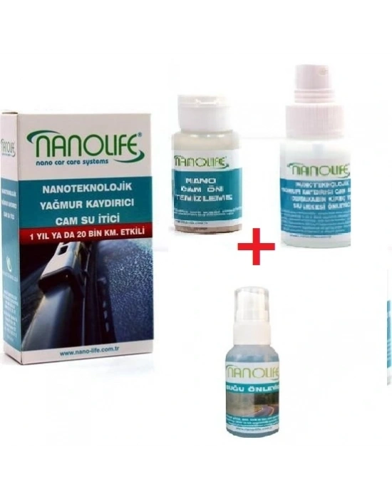 2 Li Set Hidrofobik  Yağmur Kaydırıcı Cam Su İtici - Buğu Önleyici Sprey