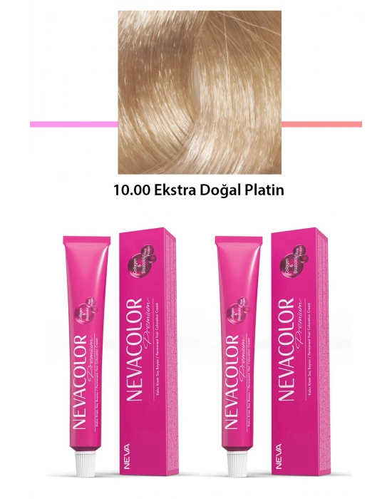 2 li Set Premium 10.00 Ekstra Doğal Platin - Kalıcı Krem Saç Boyası 2 X 50 g Tüp