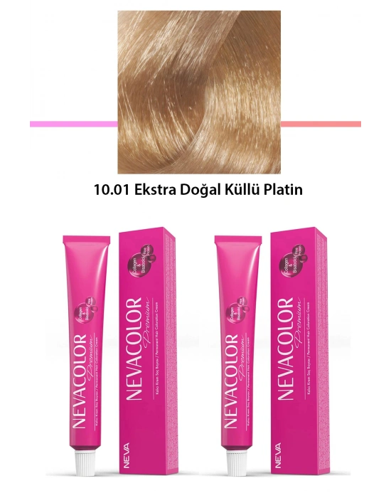 2 li Set Premium 10.01 Ekstra Doğal Küllü Platin - Kalıcı Krem Saç Boyası 2 X 50 g Tüp