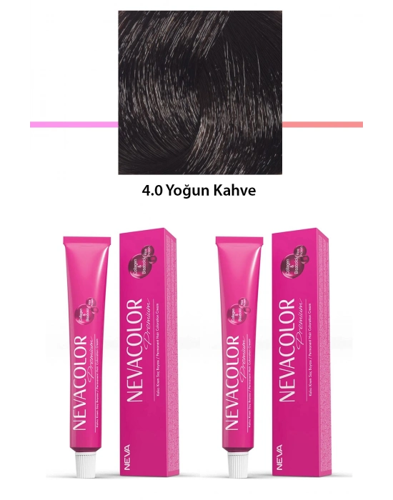 2 li Set Premium 4.0 Yoğun Kahve - Kalıcı Krem Saç Boyası 2 X 50 g Tüp