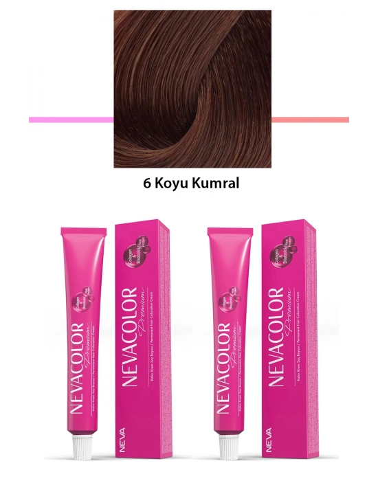 2 li Set Premium 6 Koyu Kumral - Kalıcı Krem Saç Boyası 2 X 50 g Tüp