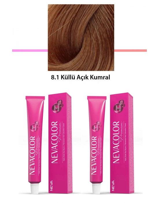 2 li Set Premium 8.1 Küllü Açık Kumral - Kalıcı Krem Saç Boyası 2 X 50 g Tüp