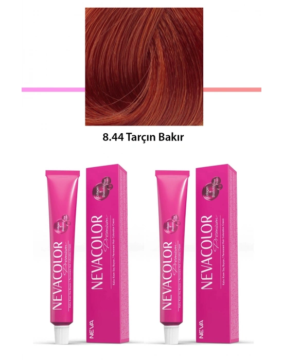 2 li Set Premium 8.44 Tarçın Bakır - Kalıcı Krem Saç Boyası 2 X 50 g Tüp