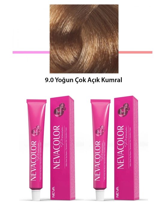 2 li Set Premium 9.0 Yoğun Çok Açık Kumral - Kalıcı Krem Saç Boyası 2 X 50 g Tüp