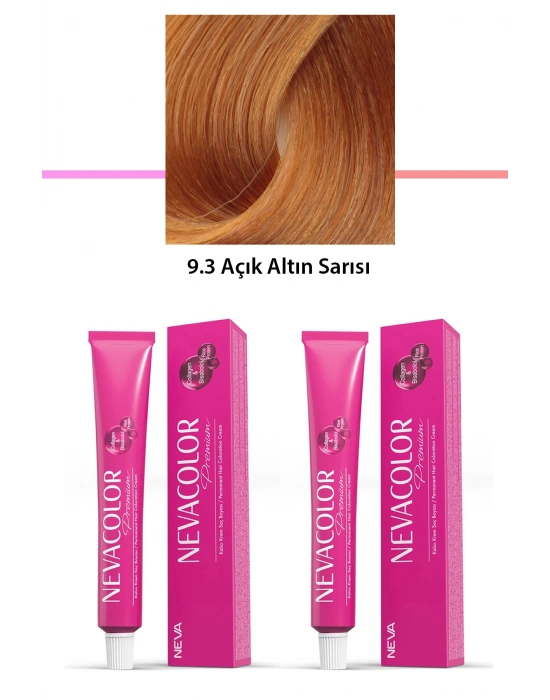 2 li Set Premium 9.3 Açık Altın Sarısı - Kalıcı Krem Saç Boyası 2 X 50 g Tüp