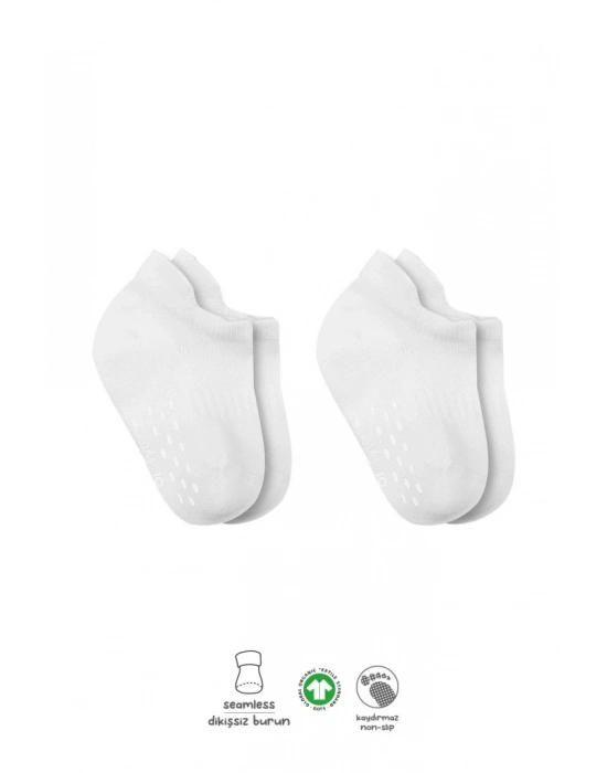 2Li Sneakers Kaymaz Basic Penye Çorap 20103 Beyaz Beyaz
