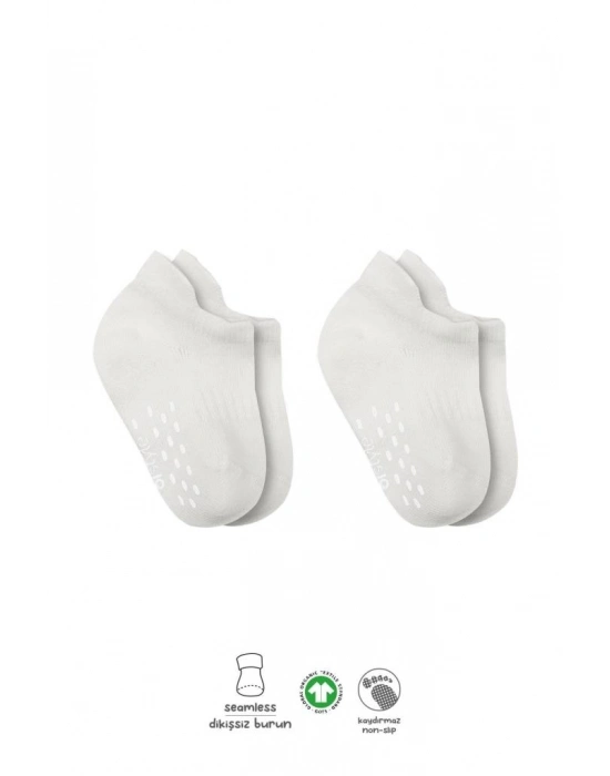 2Li Sneakers Kaymaz Basic Penye Çorap 20103 Ekru Ekru