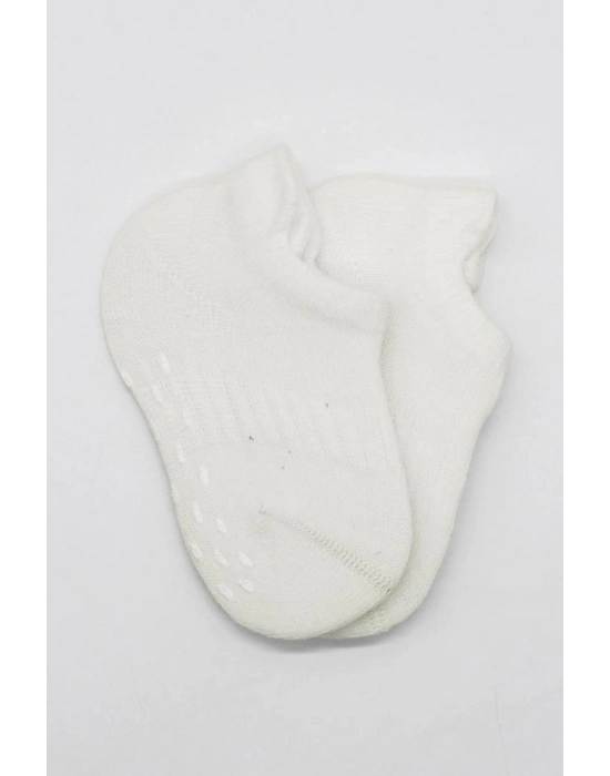 2Li Sneakers Kaymaz Basic Penye Çorap 20103 Ekru Ekru