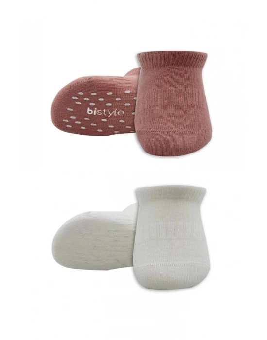 ®   2Li Sneakers Kaymaz Colours Penye Çorap 20104 Ekru Pudra