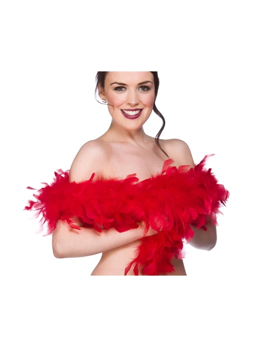 2 Metre Boa Tüy Otriş - Kırmızı