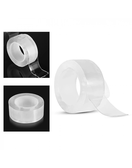 2 Metre X 3 Cm Şeffaf Güçlü Nano Çift Taraflı Silikon Jel Yapıştırıcı Bant
