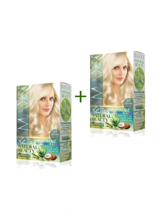 2 Paket Natural Beauty Amonyaksız Saç Boyası 0.1 Platin Sarısı