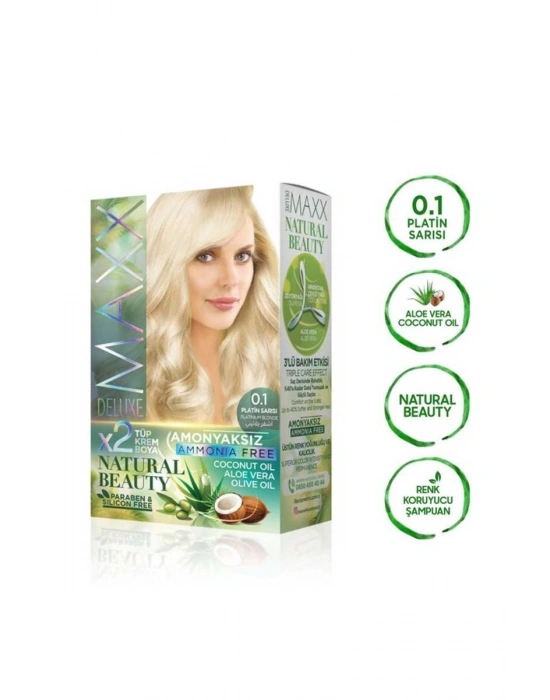 2 Paket Natural Beauty Amonyaksız Saç Boyası 0.1 Platin Sarısı