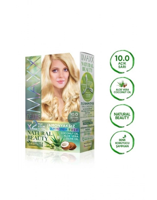 2 Paket Natural Beauty Amonyaksız Saç Boyası 10.0 Açık Sarı