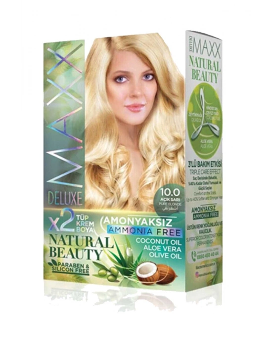 2 Paket Natural Beauty Amonyaksız Saç Boyası 10.0 Açık Sarı