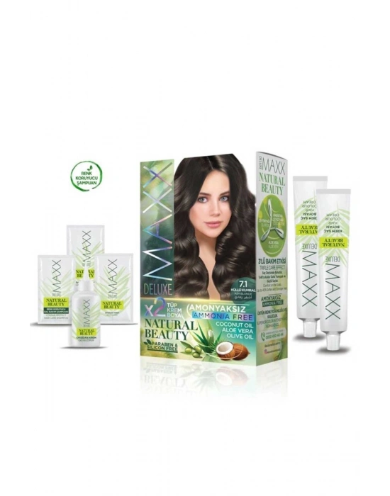 2 Paket Natural Beauty Amonyaksız Saç Boyası 7.1 Küllü Kumral