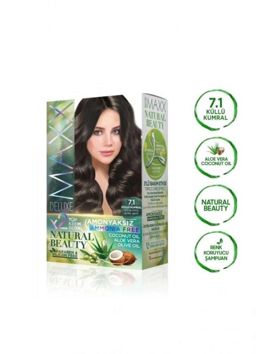 2 Paket Natural Beauty Amonyaksız Saç Boyası 7.1 Küllü Kumral