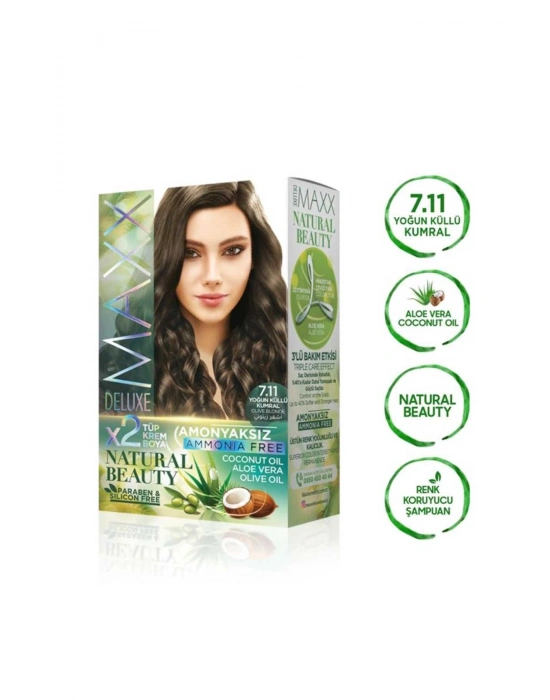 2 Paket Natural Beauty Amonyaksız Saç Boyası 7.11 Yoğun Küllü Kumral