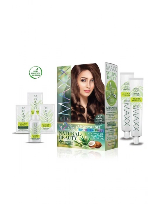 2 Paket Natural Beauty Amonyaksız Saç Boyası 7.7 Karamel Kahve