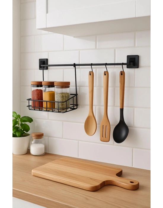 2 Parça Metal Askılı Mutfak Organizeri & Mutfak Rafı & Sepet