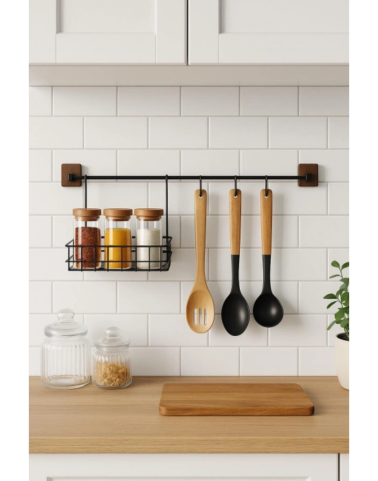 2 Parça Metal Askılı Mutfak Organizeri & Mutfak Rafı & Sepet