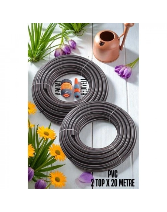 2 Top 20 Metre Bahçe Hortumu Sulama Aparatı Set 721899