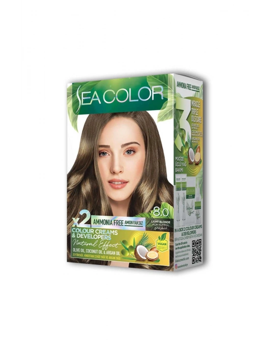 2 Tüp Krem Saç Boyası Seti Açık Kumral No:8.0