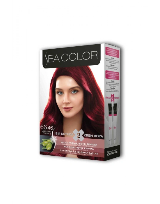 2 Tüp Krem Saç Boyası Seti Ateş Kızılı No:66.46