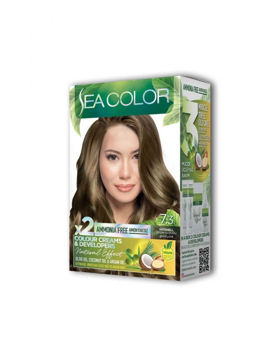 2 Tüp Krem Saç Boyası Seti Fındık Kabuğu No:7.3