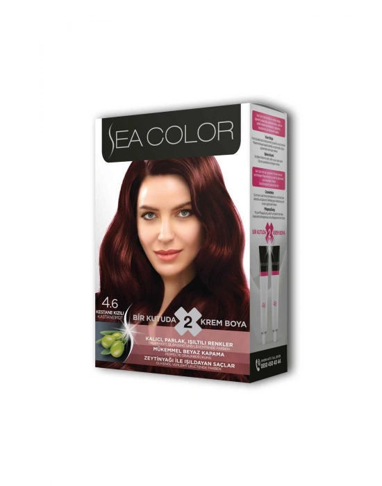 2 Tüp Krem Saç Boyası Seti Kestane Kızılı No:4.6