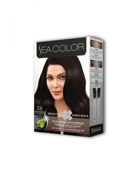 2 Tüp Krem Saç Boyası Seti Koyu Kahve No:3.0