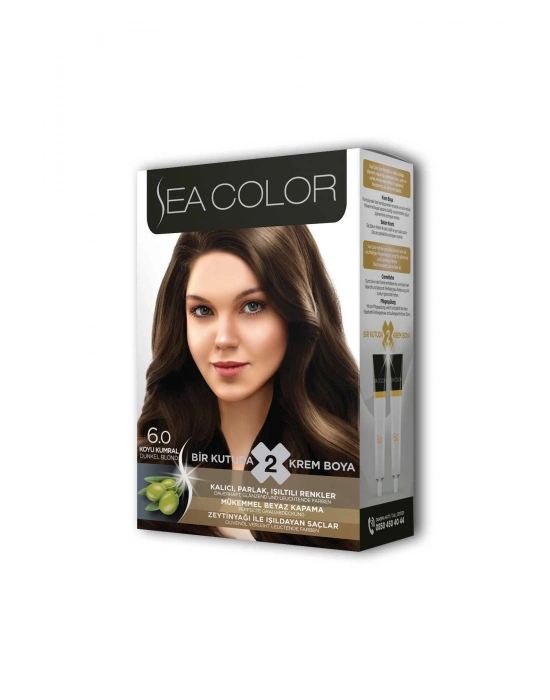 2 Tüp Krem Saç Boyası Seti Koyu Kumral No:6.0