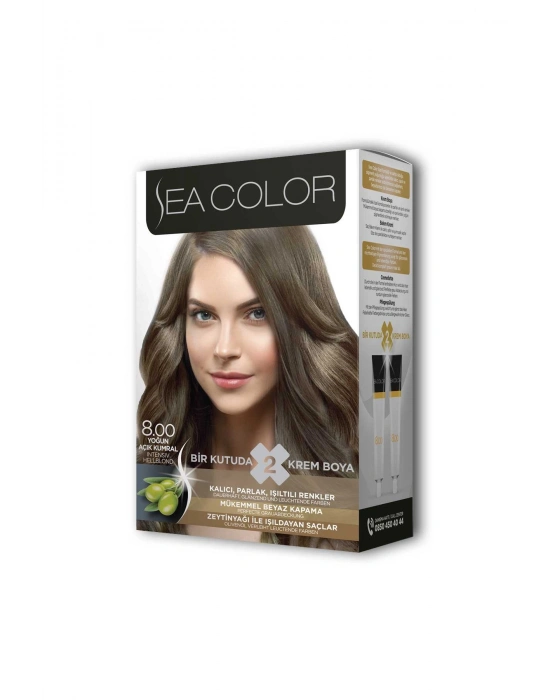2 Tüp Krem Saç Boyası Seti Yoğun Açık Kumral No:8.00