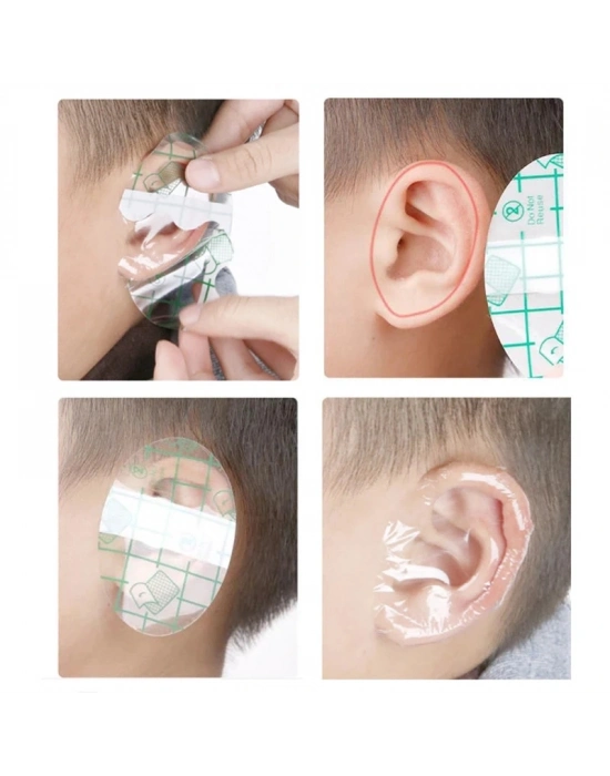 20 Adet Bebek Banyo Havuz Kulak Bandı -şeffaf Su Geçirmez Yapışkanlı Bant Kuaför Bandı