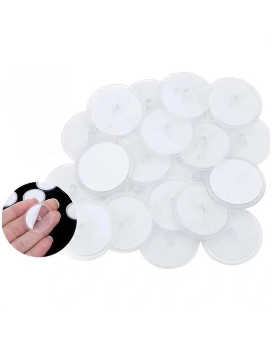 20 Adet Şeffaf Yuvarlak 3 Cm Çaplı Güçlü Disk Yapışkanlar