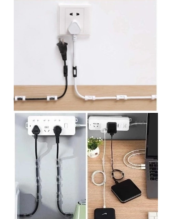 ® 20li Yapışkanlı Kablo Sabitleyici Şeffaf Klips