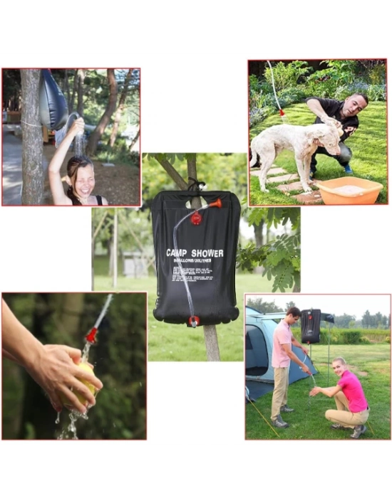 20 Litre Solar Isıtıcılı Kamp Duş Torbası