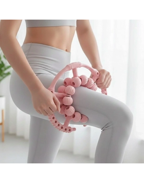 ®  20 Tekerlekli Ayarlanabilir Bacak ve Kol Masaj Aleti – 360° Tam Daire Derin Doku Kas ve Lenfatik Masaj Silindiri