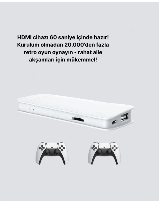 20.000 Yüklü Oyunlu Kablosuz Retro Oyun Konsolu 4K Destekli