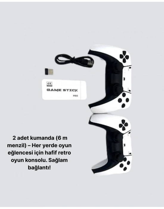 20.000 Yüklü Oyunlu Kablosuz Retro Oyun Konsolu 4K Destekli