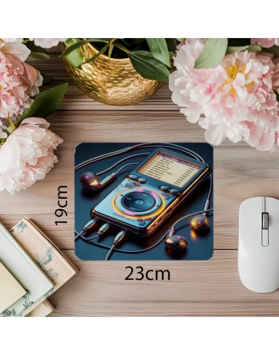 2000’ler Ruhlu Kulaklıklı Mousepad - 19x23 cm 2 mm Dikdörtgen İthal Baskılı Mouse Pad