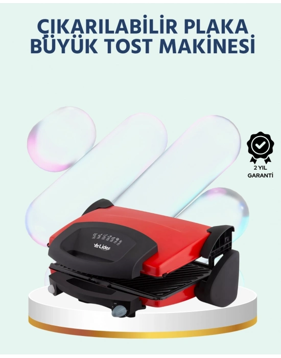 2000W Tost ve Izgara Makinesi – Granite/Teflon Plaka Seçenekli