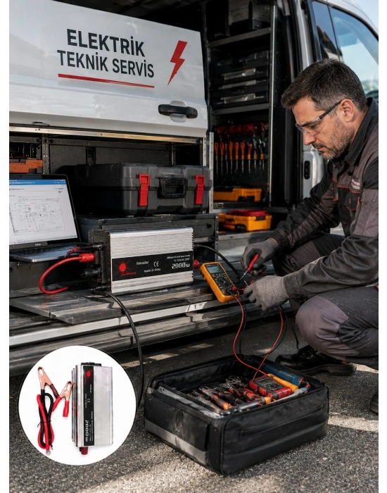 2000W Yüksek Güçlü Araç İnvertörü Priz Çıkışlı Elektrik Dönüştürücü