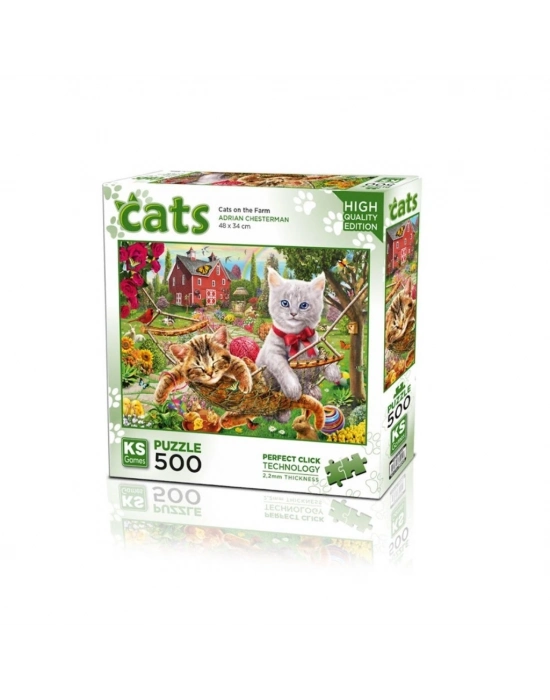 ® 20043 Kediler Çiftlikte 500 Parça Puzzle -KS Puzzle