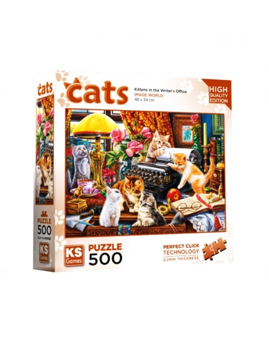 20052 Kittens in the Writer’s Office 500 Parça Puzzle