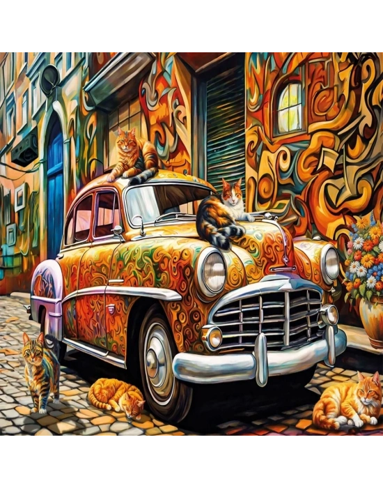 ® 20073 PUZZLE 500 Cats Of The Car