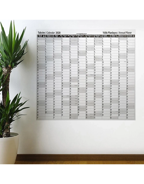 2020 Yıllık Planlayıcı Manyetik Duvar Stickerı Takvim 110x100 cm