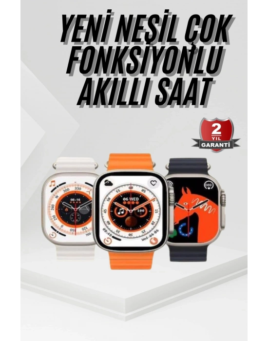 ® 2025 Model Akıllı Saat Kordon Hediyeli Çağrı Cevaplama Uzun Pil Süreli Android İOS Uyumlu